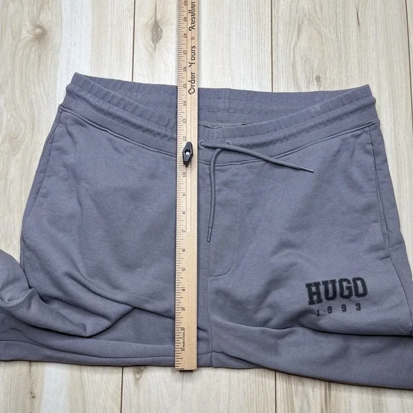 Hugo Boss Terry Knit Logo Sweatpants Joggers Mens XL Gray Tapered Cotton - Picture 14 of 14